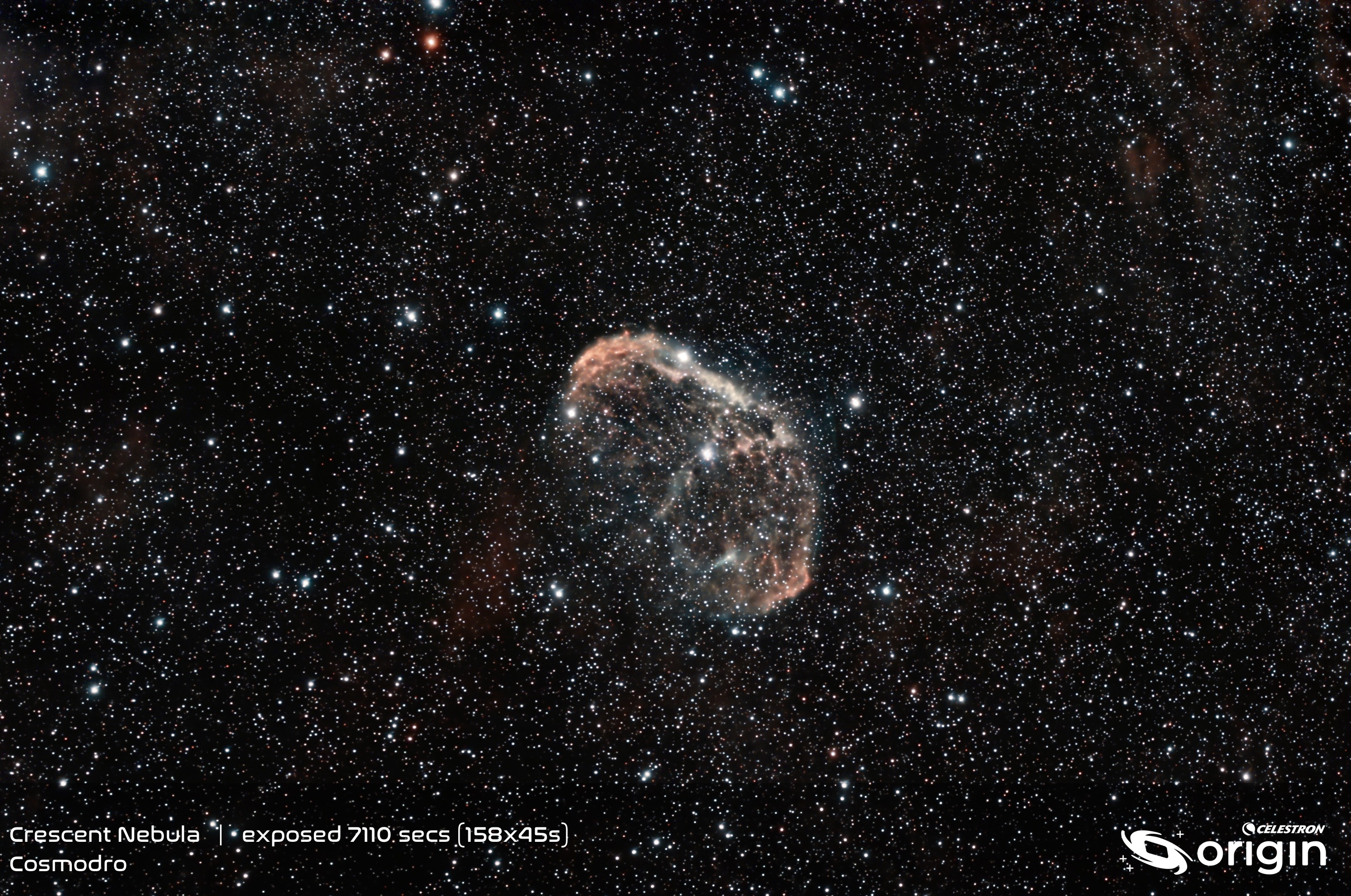 Crescent Nebula, captured with a Celestron Origin